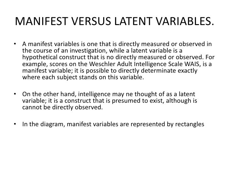 Manifest Variable What it Means How it Works Example