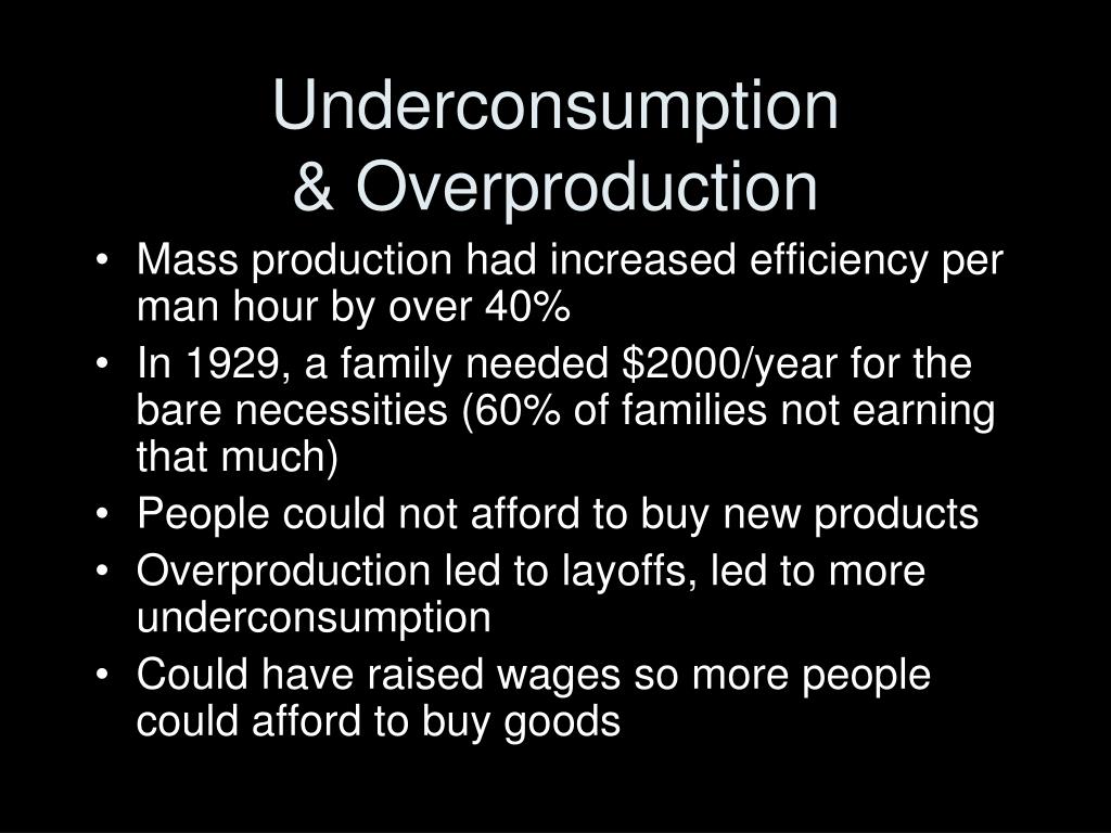 Underconsumption What It Means How It Works Example