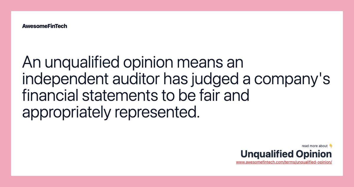 Unqualified Opinion What the Term Means in an Auditor s Report