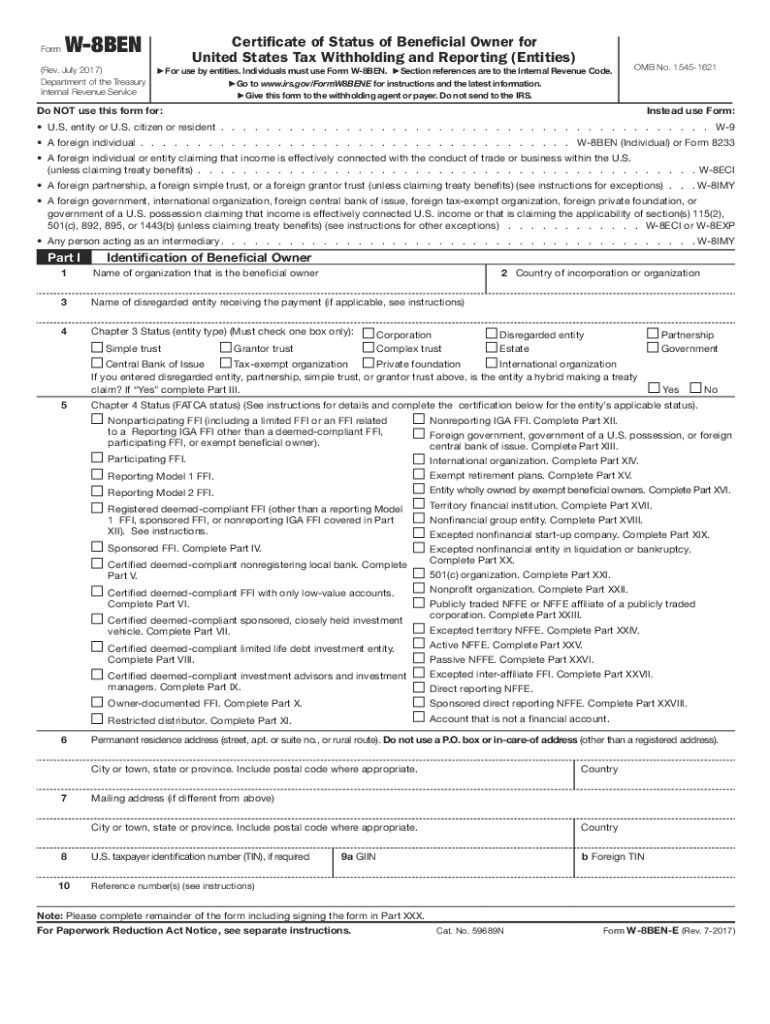 W-8BEN When to Use It and Other Types of W-8 Tax Forms
